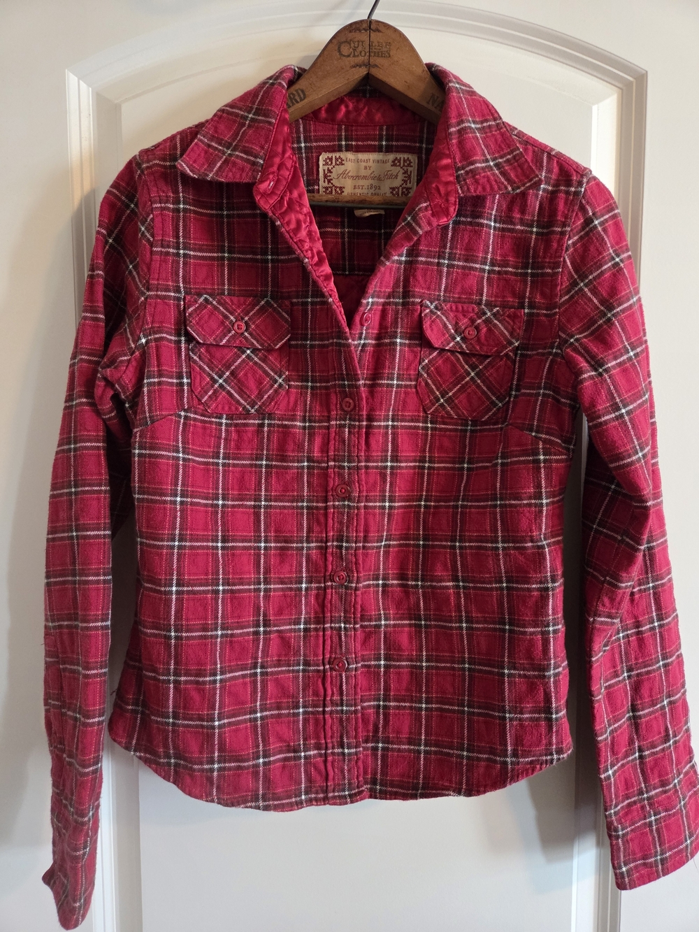 VTG Abercrombie & Fitch East Coast Vintage Plaid Flannel Shacket Quilted